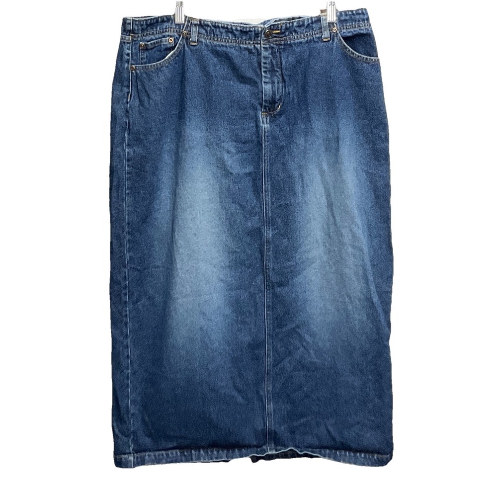 Bailey's Point Y2K Denim Maxi Blue Jean‎ Skirt  Size 16 Grunge Indie